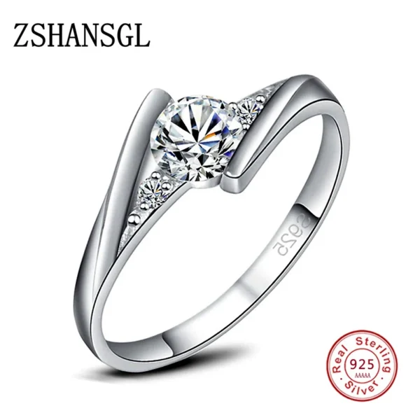 Cute Female Small Zircon Stone Ring Silver color Wedding Jewelry Promise Engagement Rings For Women 2019 Valentine's Day Gifts