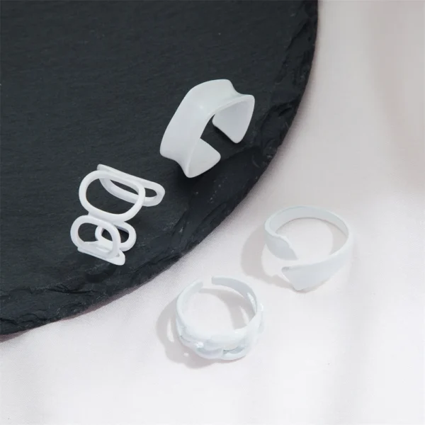 IPARAM Trendy Acrylic Geometric Hollow Ring Set For Women Bohemian White Open Adjustable Ring 2021 Fashion Jewelry Gift - Image 5