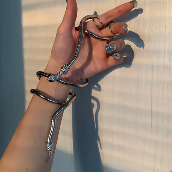 XIALUOKE New Punk Hip Hop Metal Adjust At Will Gold Color Snake Multi-Function Necklace For Women Holiday Party Jewelry - Image 5