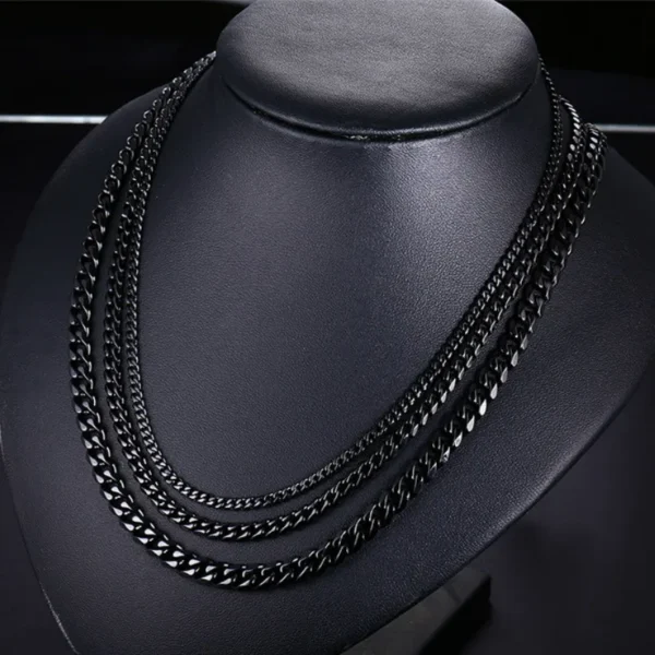 3MM5MM7MM Cuban Link Chain Stainless Steel Necklace Waterproof 18 K Gold Plated Punk Men Women Jewelry DIY Accessories USENSET - Image 5