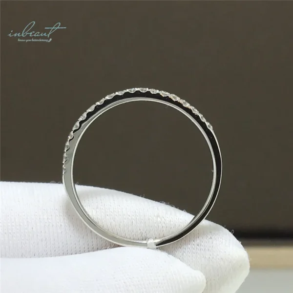 inbeaut 14K White Gold Plated Excellent Cut 0.2 ct Pass Diamond Test D Color Moissanite Party Ring for Women Cocktail Jewelry - Image 2