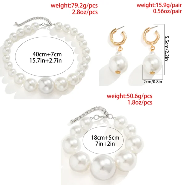 Exaggerated Fashion Big Imitation Pearl Choker Necklace for Women Wedding Bridal Temperament Bead Maxi Chain Christmas Jewelry - Image 4