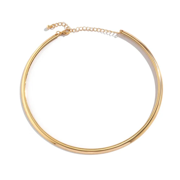 Salircon Minimalism Metal Smooth Round Torques Collar Necklace Fashion Women's Collar Choker Trend On Neck Party Jewelry Gift - Image 6