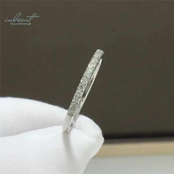 inbeaut 14K White Gold Plated Excellent Cut 0.2 ct Pass Diamond Test D Color Moissanite Party Ring for Women Cocktail Jewelry - Image 3