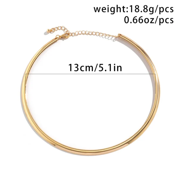 Salircon Minimalism Metal Smooth Round Torques Collar Necklace Fashion Women's Collar Choker Trend On Neck Party Jewelry Gift - Image 5