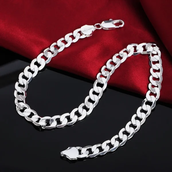 925 Sterling Silver Necklace For Men Classic 12mm Chain 18/20/22/24/26/28/30 Inches Fine Fashion Party Wedding Jewelry - Image 5